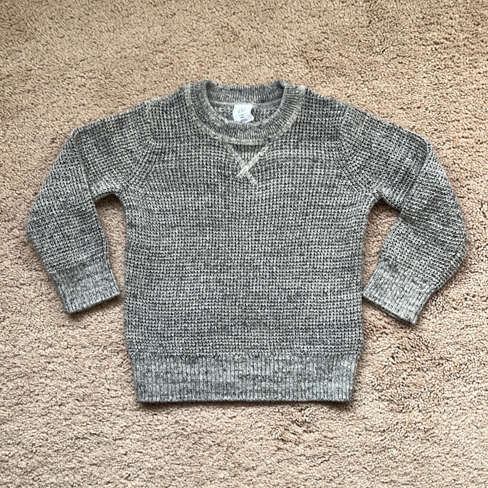 Baby GAP Waffle-Knit Sweater Heather Gray 2T